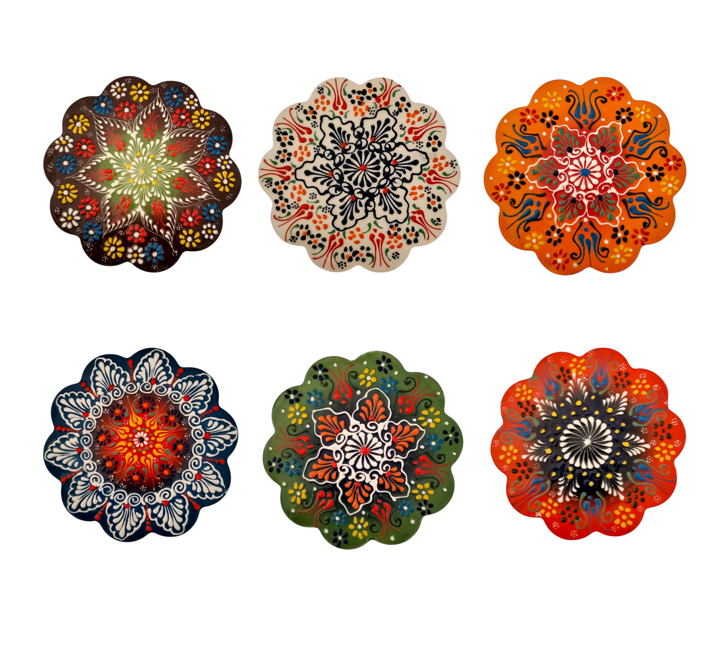 18cm Turkish Ceramic Coaster – Set of 6