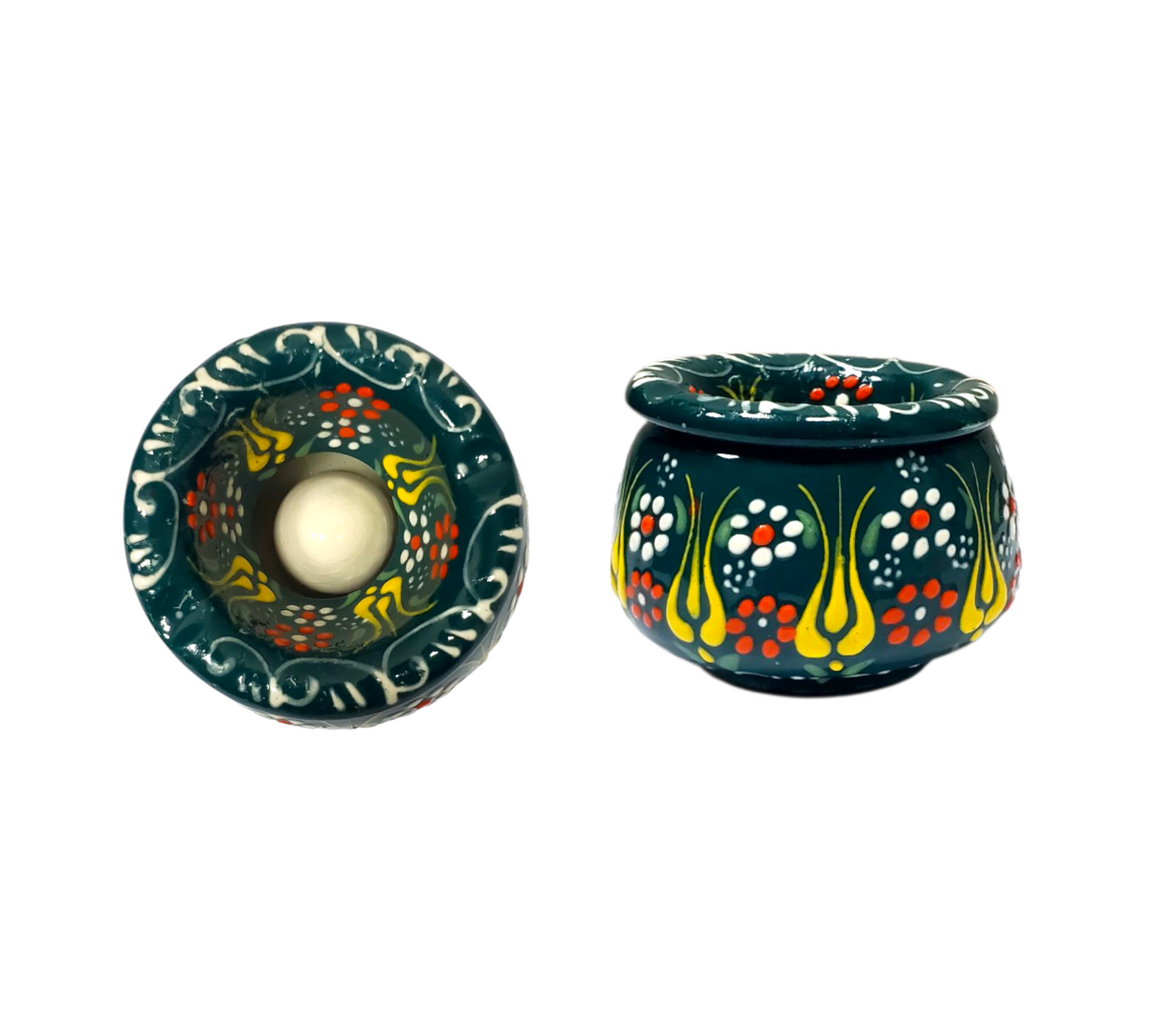 9cm Turkish Ceramic Cover Ashtray – Dantel