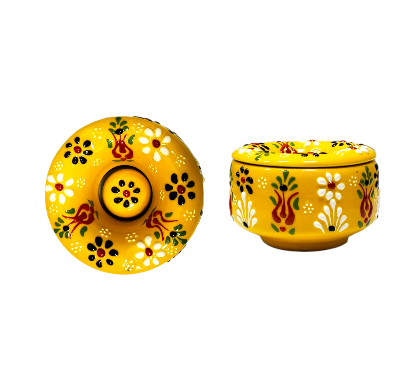 9cm Turkish Ceramic Cover Ashtray – Dantel