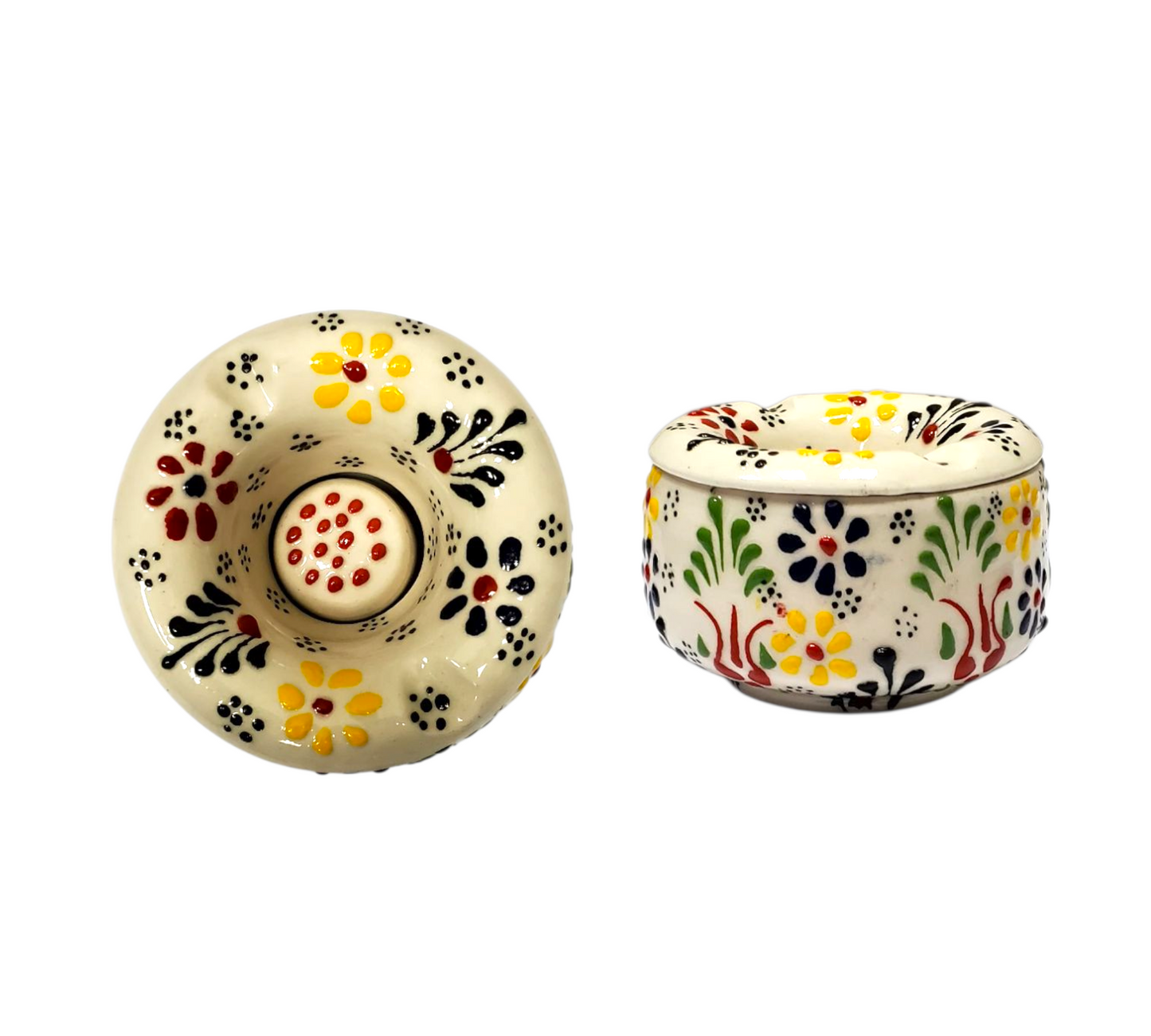 9cm Turkish Ceramic Cover Ashtray – Dantel