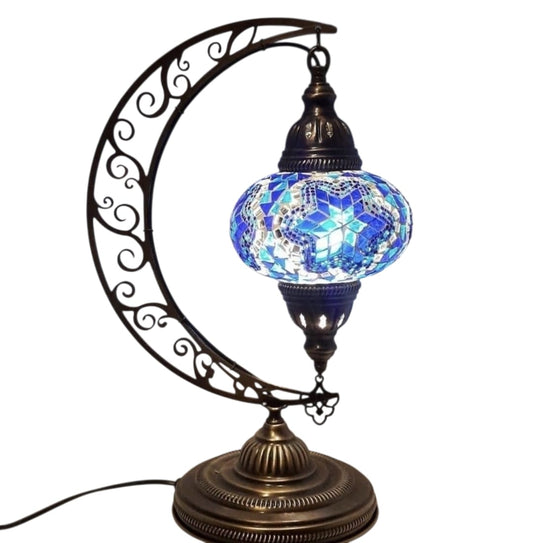 Large Turkish Moon Mosaic Lamp