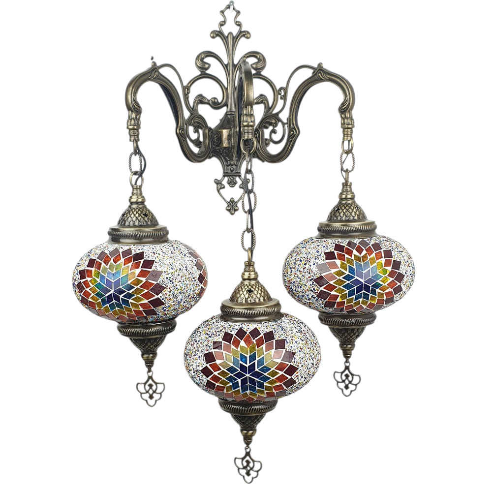 Large Turkish Wall Mosaic Lamp