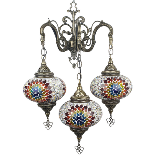 Large Turkish Wall Mosaic Lamp