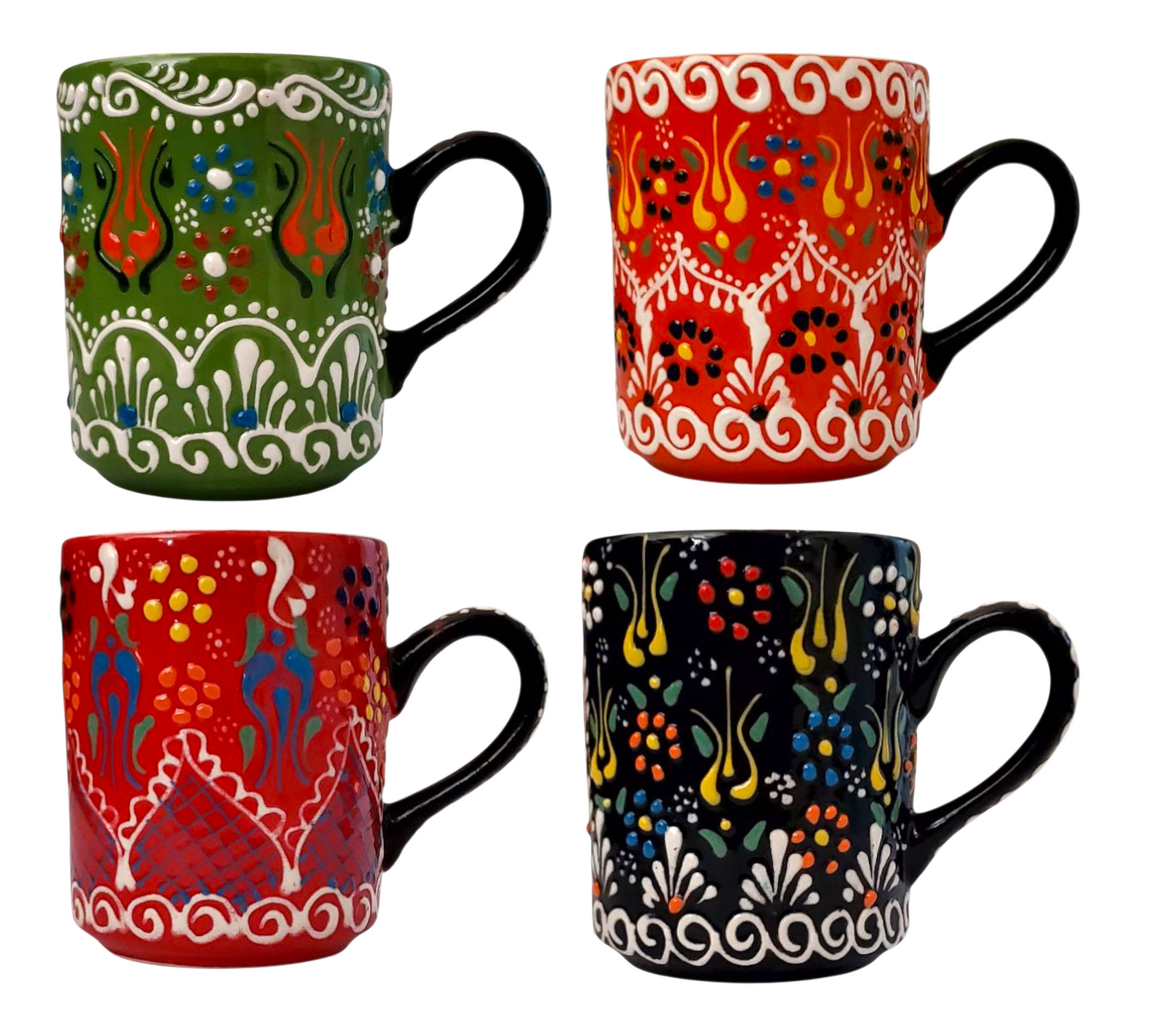 Turkish Ceramic Mugs – Set of 4