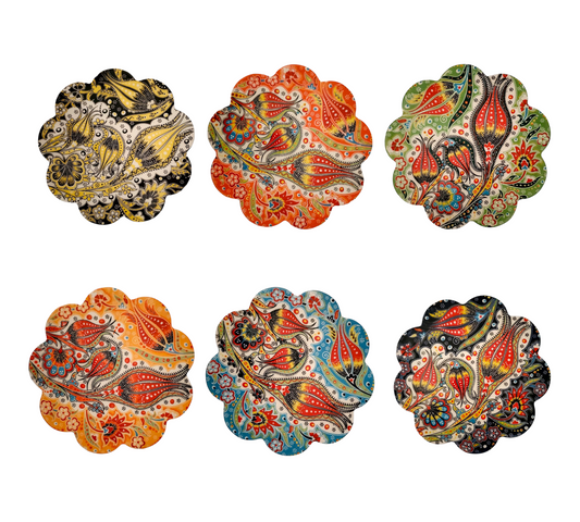 18cm Turkish Ceramic Coaster – Set of 6