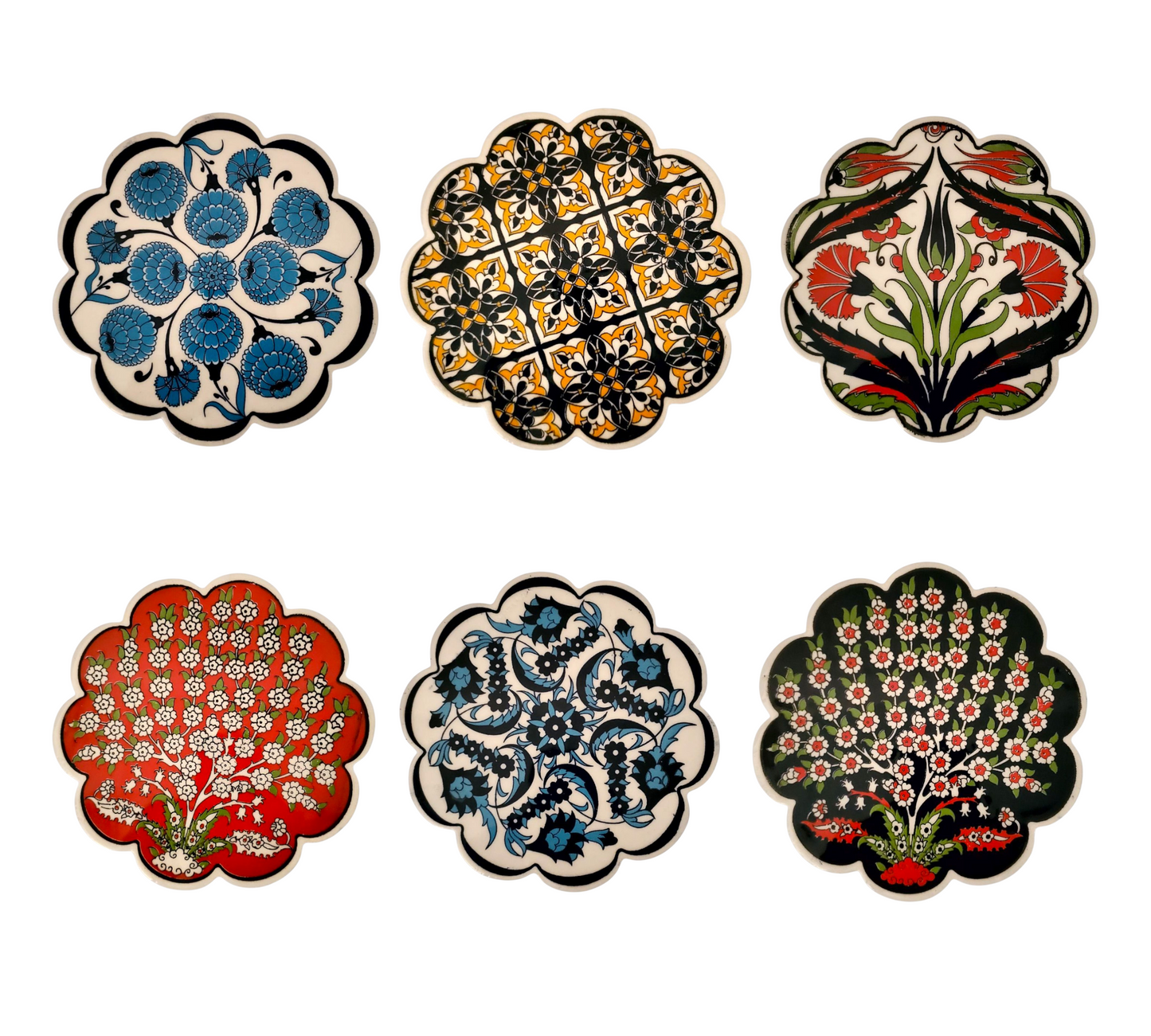 18cm Turkish Ceramic Coaster – Set of 6