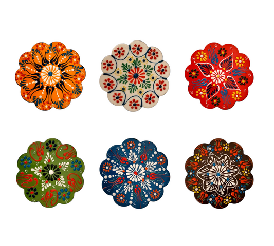 11cm Turkish Ceramic Coasters – Set of 6