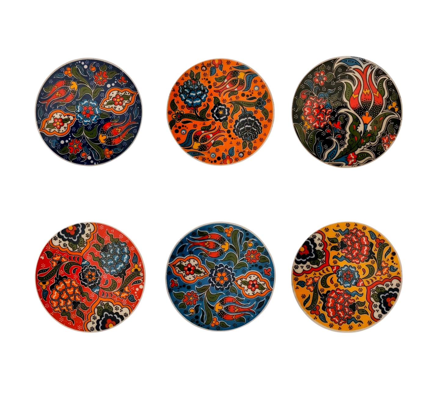 11cm Turkish Ceramic Coasters – Set of 6