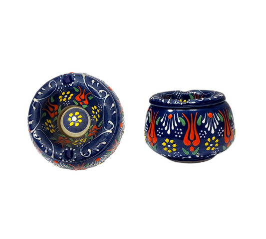 9cm Turkish Ceramic Cover Ashtray – Dantel