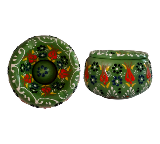 12cm Turkish Ceramic Cover Ashtray – Dantel
