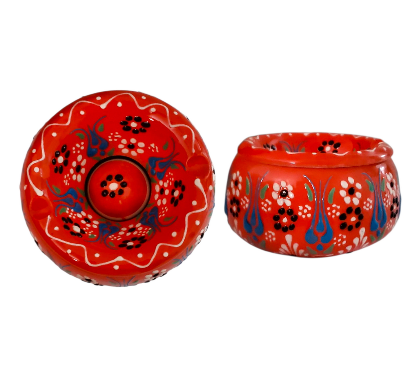 12cm Turkish Ceramic Cover Ashtray – Dantel