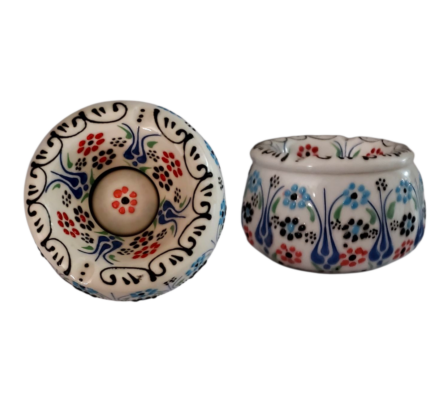 12cm Turkish Ceramic Cover Ashtray – Dantel