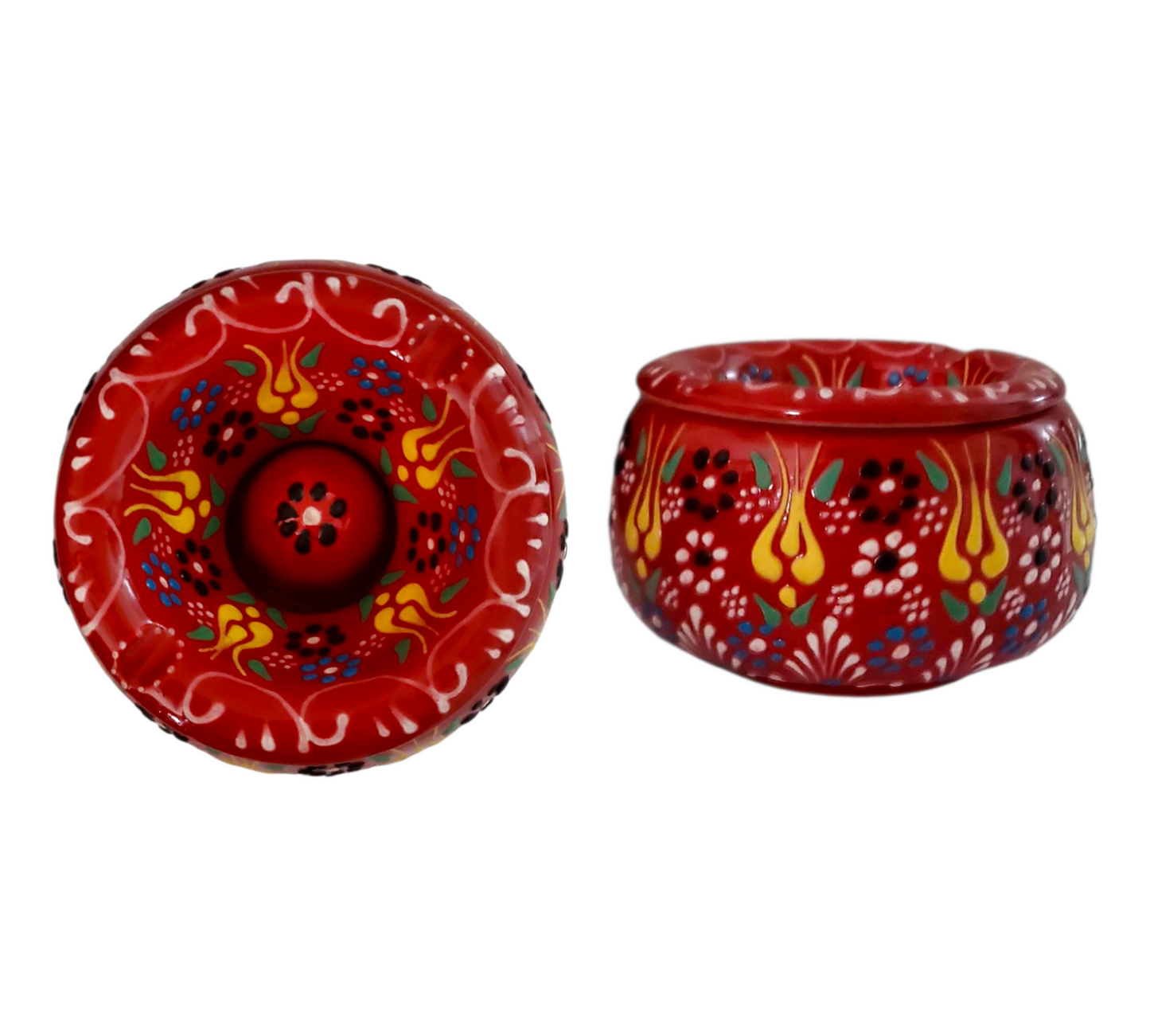 12cm Turkish Ceramic Cover Ashtray – Dantel