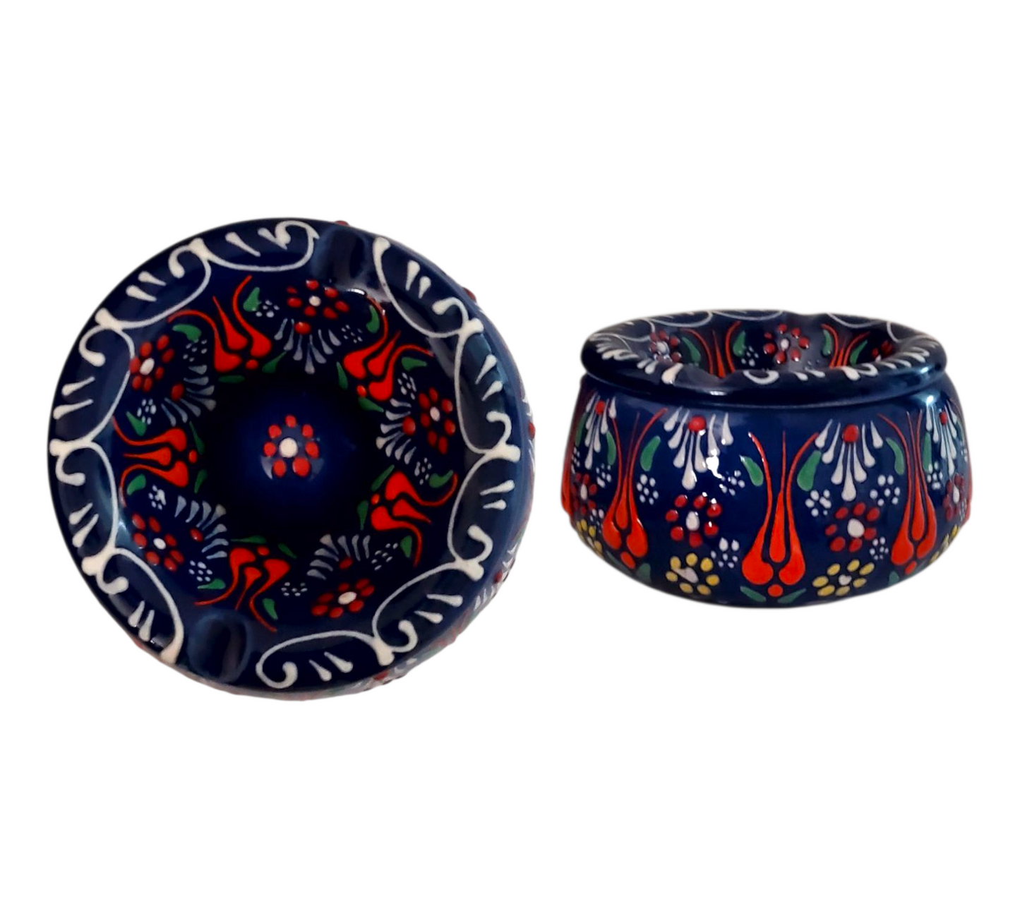 12cm Turkish Ceramic Cover Ashtray – Dantel